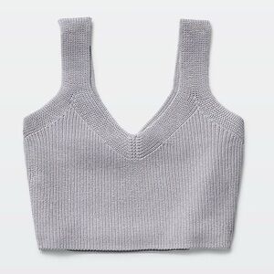 Wilfred Heather Gray Cropped Knit Top
